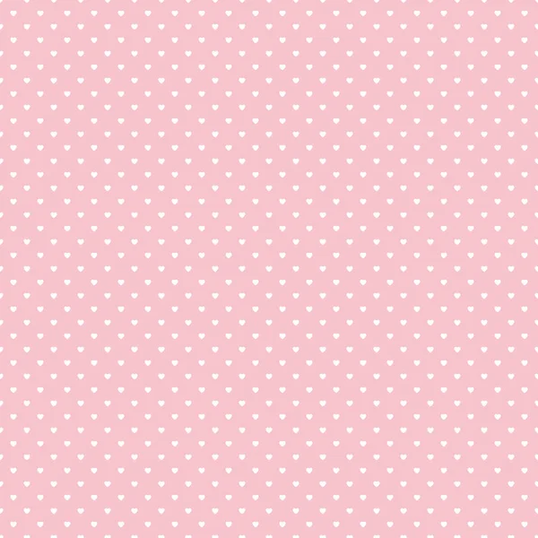 White Polka Dots Hearts Pink Background — Stock Vector