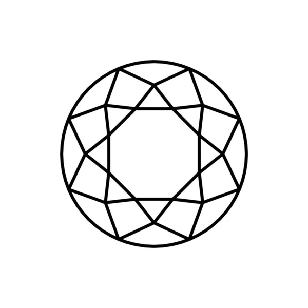 Icono Vector Diamante Ilustración — Vector de stock