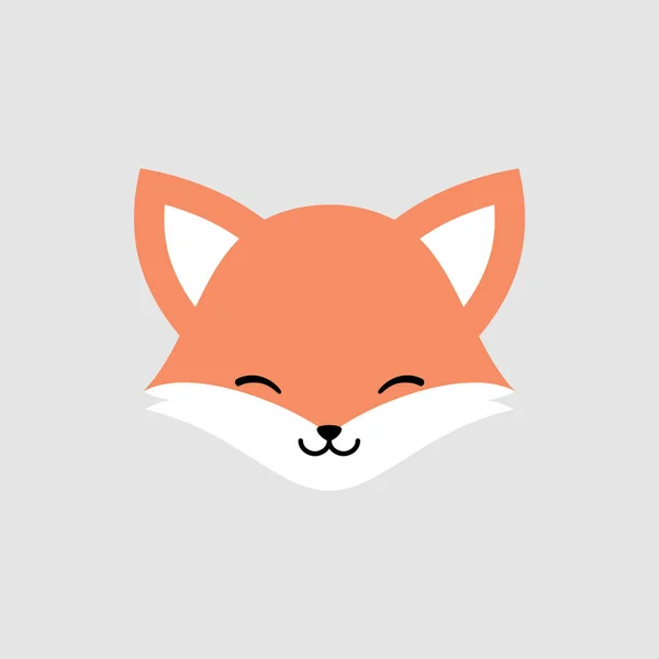 Cute Fox Face Vector Icon — Stock Vector