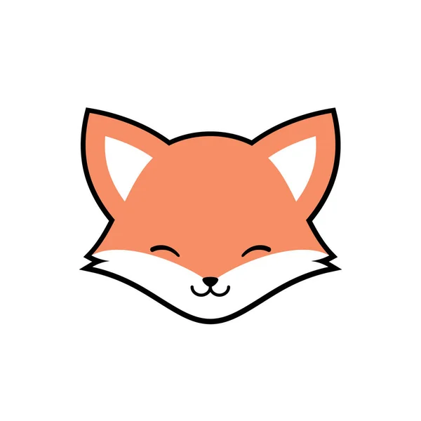Cute Fox Face Vector Icon — Stock Vector