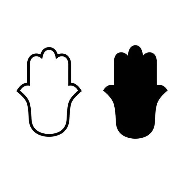 Hamsa Hands Hands Fatima Amulet Symbols Protection Vector Icon — Stock Vector