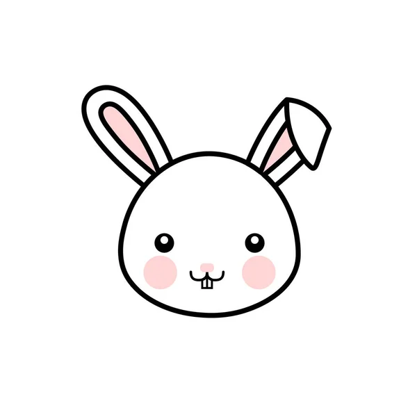 Cute Bunny Face Vector Icon — Stock Vector
