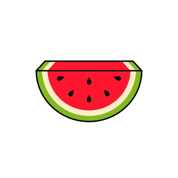 Frische Wassermelone Früchte Isoliert Symbol Vektor Illustration Design — Stockvektor