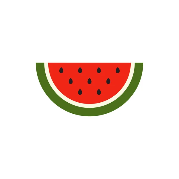 Watermeloen Vector Platte Pictogram Watermeloen Pictogram Geïsoleerd — Stockvector