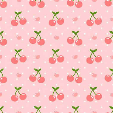 Kiraz deseni, arkaplansız arkaplan, vektör çizimi.