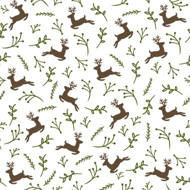 Ren Geyiği Kusursuz Vektör Deseni 
