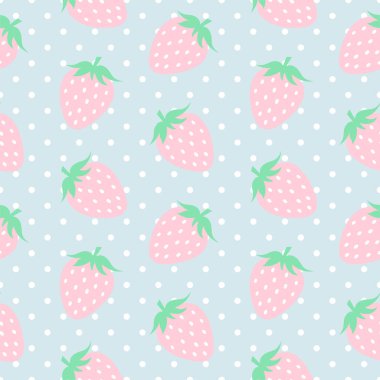 Çilekler Kusursuz Vektör Deseni