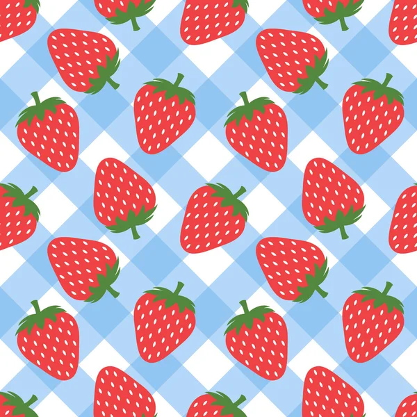 无缝的草莓花纹矢量 — 图库矢量图片