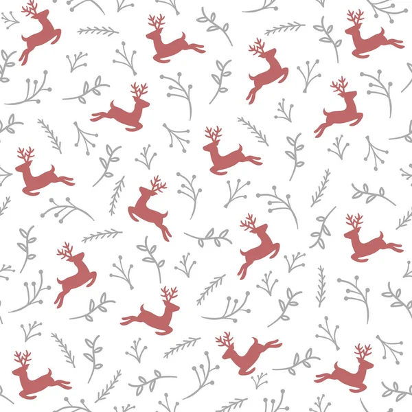 Reindeer Seamless Vector Pattern — Stock Vector
