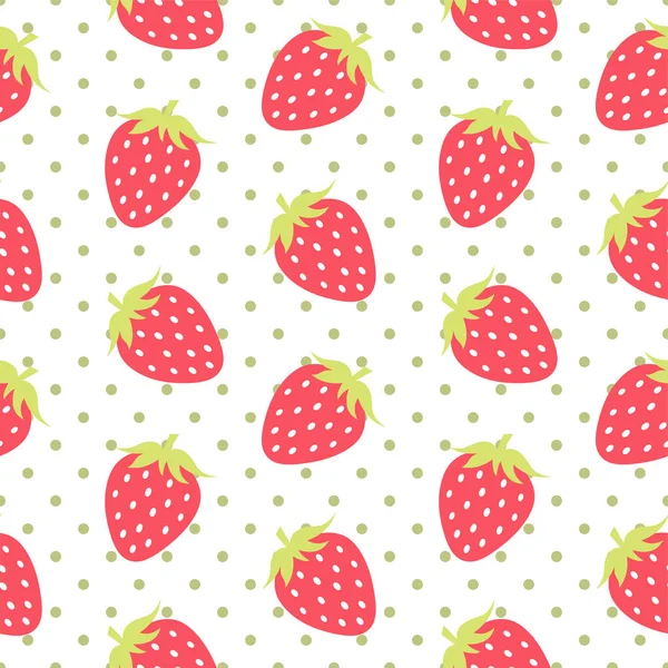 Strawberry Seamless Vector Pattern — стоковый вектор