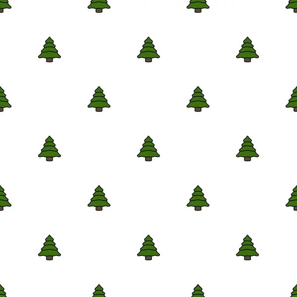 Kerst Bomen Naadloos Patroon Leuke Pijnbomen Achtergrond Vector Illustratie — Stockvector