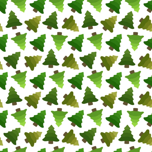 크리스마스 Seamless Pattern Cute Pine Trees Background Vector Illustration — 스톡 벡터