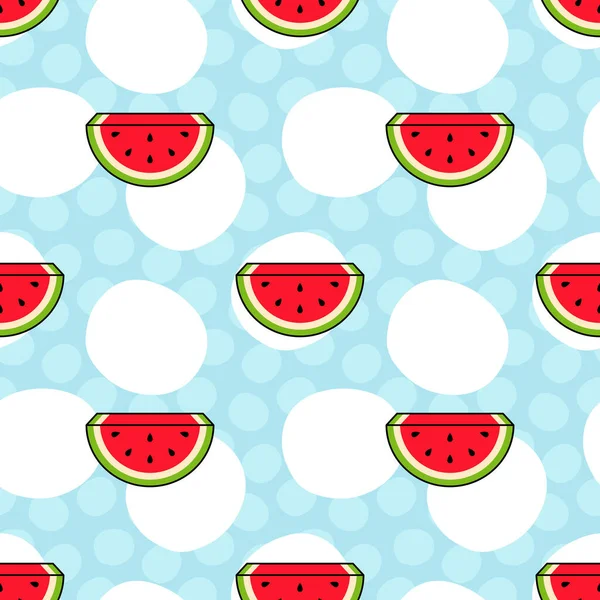 Wassermelone Nahtloser Mustervektor — Stockvektor