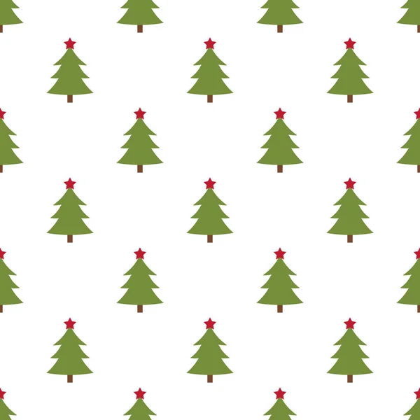 Árboles Pino Navidad Sin Costura Patrón Fondo Vector Ilustración — Vector de stock