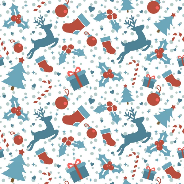 Patrón Sin Costuras Con Adorno Navidad Ilustración Vectorial Para Feliz — Vector de stock