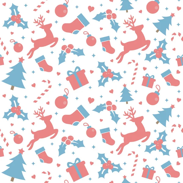Patrón Sin Costuras Con Adorno Navidad Ilustración Vectorial Para Feliz — Vector de stock