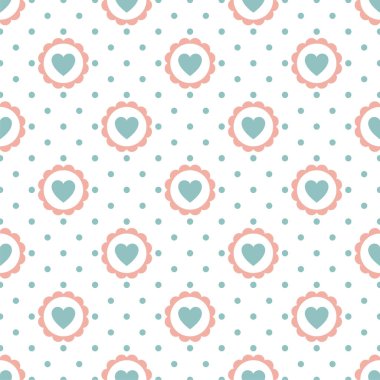 Polka, Dot Vektör Arkaplan ile Kalpsiz Desen