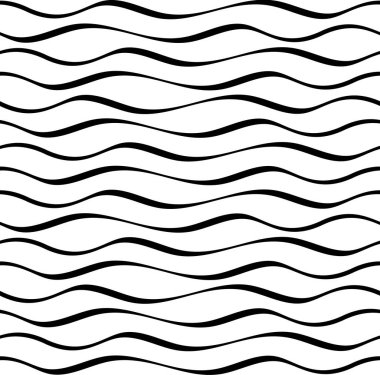 Beyaz ve Siyah Kusursuz Soyut Dalgalar Şablonu