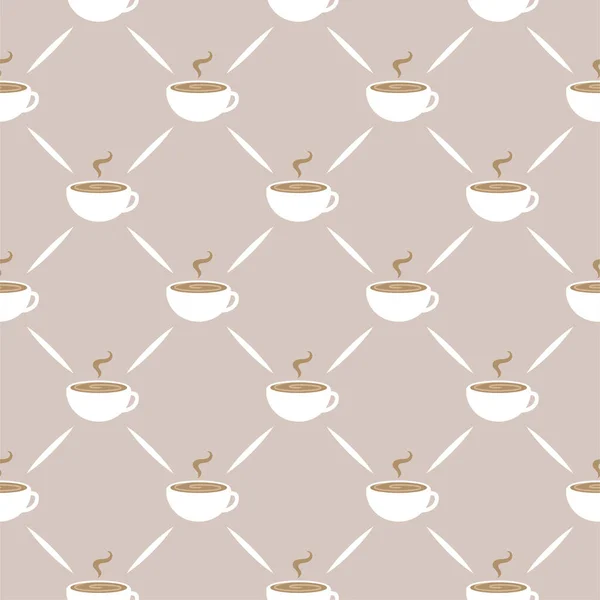 Kaffee Nahtlose Muster Hintergrund Vektorillustration — Stockvektor