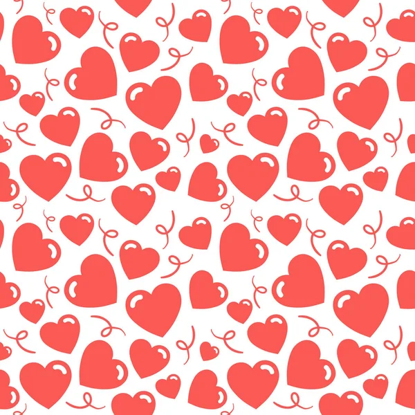 心を持ったシームレスなパターン バレンタインデーの背景 — ストックベクタ
