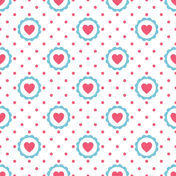 Καρδιά Χωρίς Ραφή Μοτίβο Polka Dot Διάνυσμα Φόντο — Διανυσματικό Αρχείο