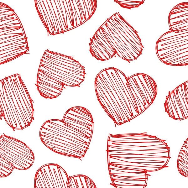 Χειροποίητο Καρδιών Χωρίς Ραφή Μοτίβο Φόντου Διανυσματική Απεικόνιση — Διανυσματικό Αρχείο