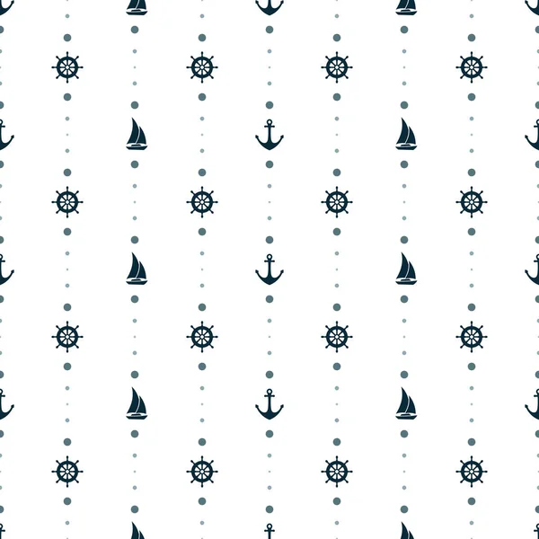 Nautische Marine Nahtlose Muster Hintergrund Vektor — Stockvektor