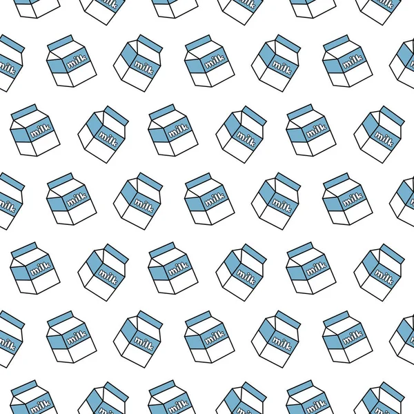 Cartoon Cute Milk Seamless Pattern — Stock Vector