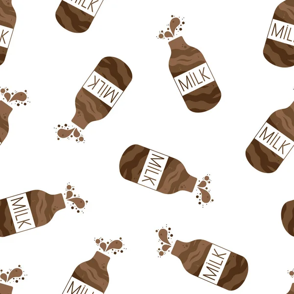 Chocolat Lait Modèle Sans Couture — Image vectorielle