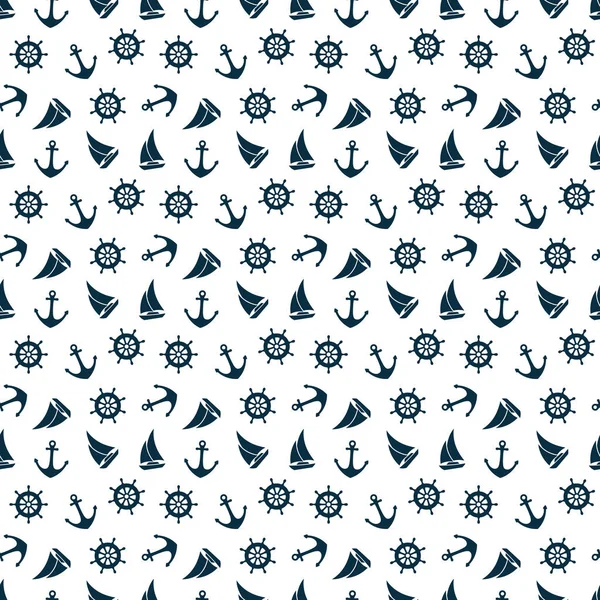 航海海洋无缝线图案背景矢量 — 图库矢量图片