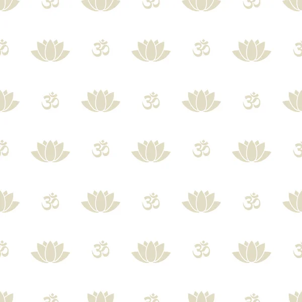 Lotus Flowers Symbols Seamless Pattern — Stock Vector