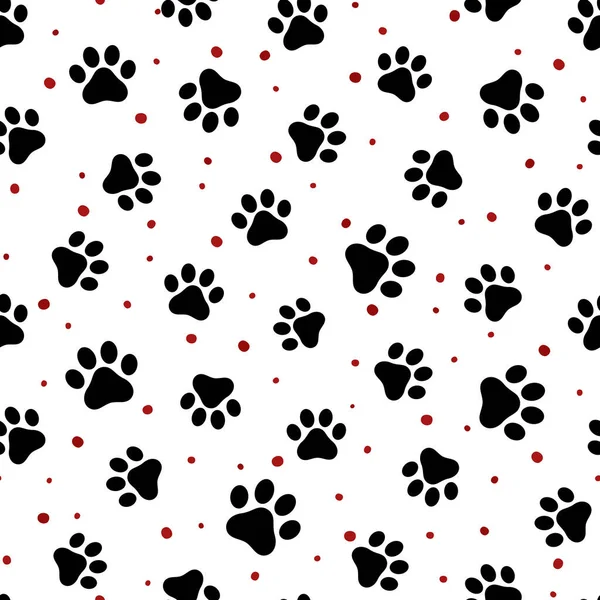 Paw Seamless Pattern Vector — Stock Vector