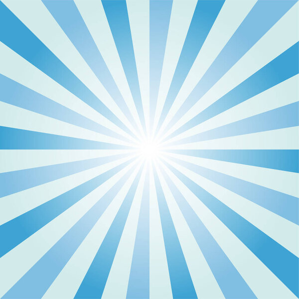 Sunburst Background, Blue Sunrise Vector Illustration