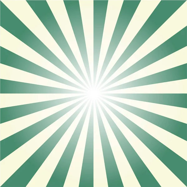 Sunburst Background Green Sunrise Vector Illustration — 스톡 벡터