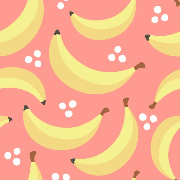 香蕉无缝图案 卡通可爱的水果矢量插图 — 图库矢量图片