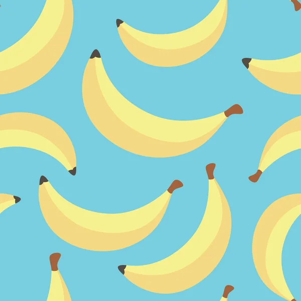 Banany Bez Szwu Wzór Kreskówka Cute Wektor Owoców Ilustracja — Wektor stockowy