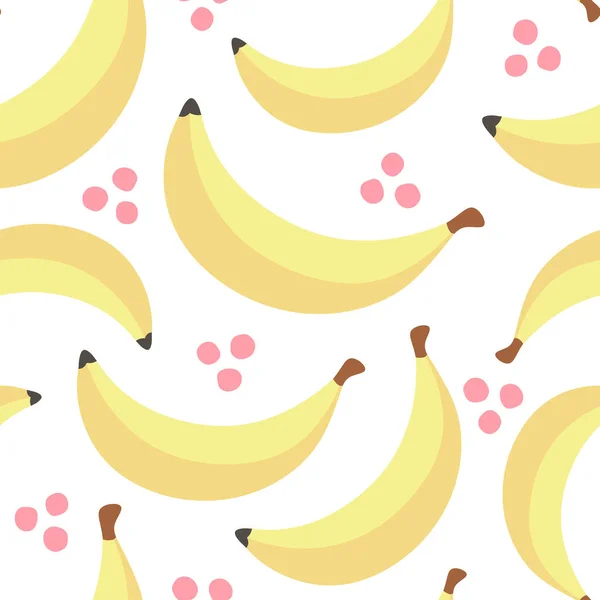 Modèle Sans Couture Bananes Illustration Vectorielle Fruits Mignon Dessin Animé — Image vectorielle