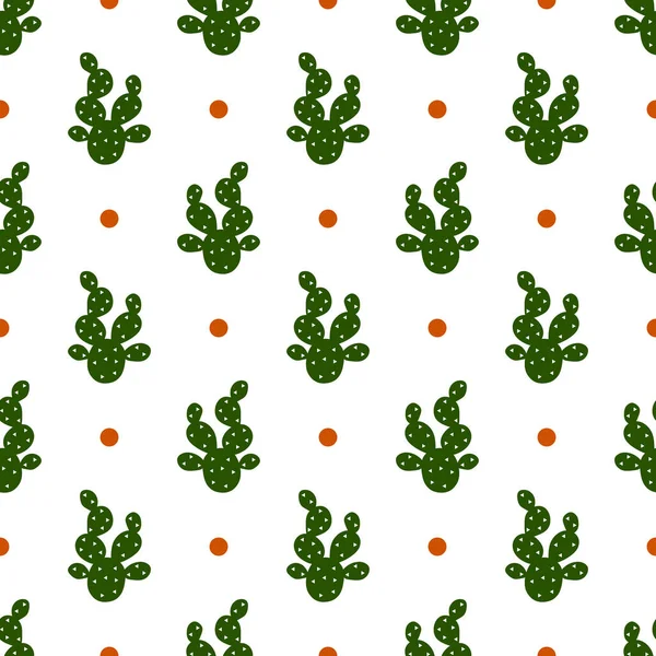 Cactussen Naadloze Patroon Achtergrond Sappige Moderne Textuur Vector Illustratie — Stockvector