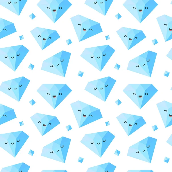 Diamonds Cartoon Seamless Pattern Vector Illustration — Stock Vector