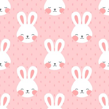 Tavşan Kusursuz Desensiz Arkaplan, Paskalya Vektörü illüstrasyonu