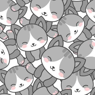 Cat Pürüzsüz Düzen Arkaplanı. çizgi film kedi yavrusu vektör çizimi 