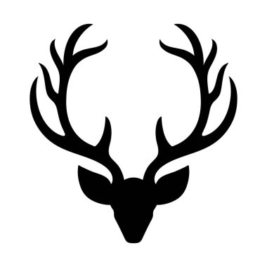 Beyaz arkaplanda Ren Geyiği Vektör Simgesi 