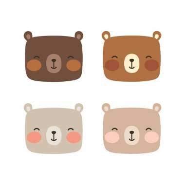 şirin ayı yüzlü vektör simgesi