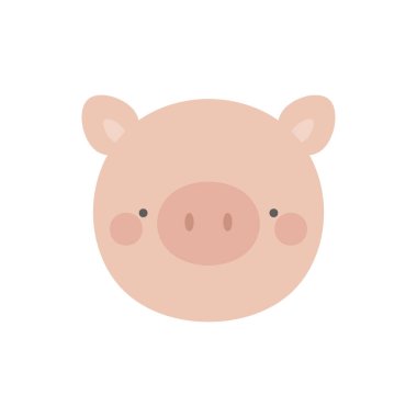 Beyaz arka plan üzerinde şirin domuz simgesi  