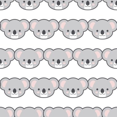 Şirin koala kusursuz desen, vektör illüstrasyonu