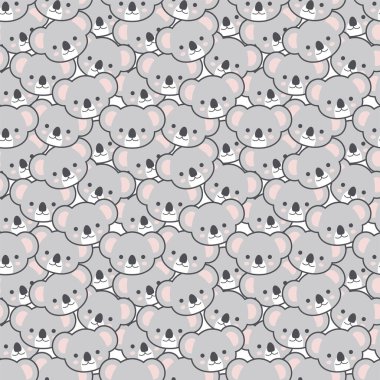 Şirin koala kusursuz desen, vektör illüstrasyonu