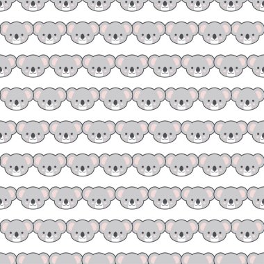 Şirin koala kusursuz desen, vektör illüstrasyonu