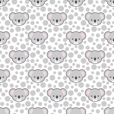 Noktasız desenli şirin koala, vektör çizimi