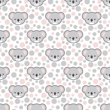 Noktasız desenli şirin koala, vektör çizimi
