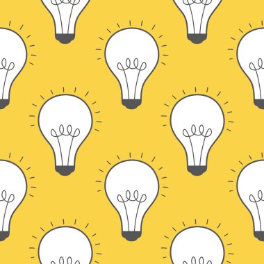 Şirin ampul pürüzsüz desen arka plan, fikir konsepti, iş vektörü illüstrasyonu. ampul sembolü deseni.